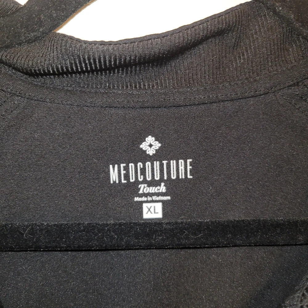 Med Couture Zip Up Scrub Jacket Black Size XL - Picture 4 of 5